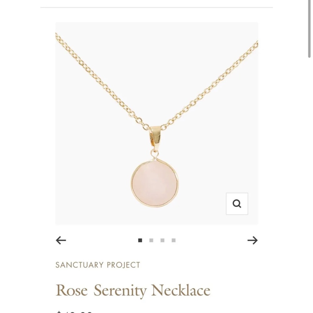 Sanctuary Necklace Rose Quartz Serenity  19” Adjustable Chain NEW